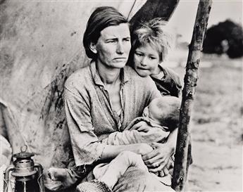 DOROTHEA LANGE (1895-1965) Migrant Mother, Nipomo, California (horizontal). March 1936; printed 1980s.                                           